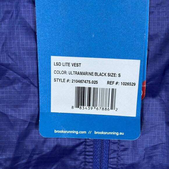 Brooks LSD Lite Running Vest Men’s Small Ultramarine/Black NWT - Picture 8 of 8